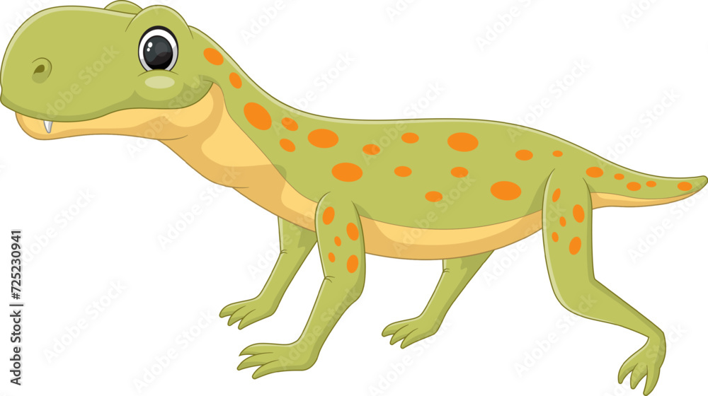 Fototapeta premium Cartoon arctognathus dinosaur on white background