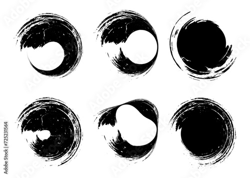 set of black and white splashes, set of black and white brush stroke round circle, set of black and white stains, set of black and white vector scribble round circle icons frame brush stroke vector