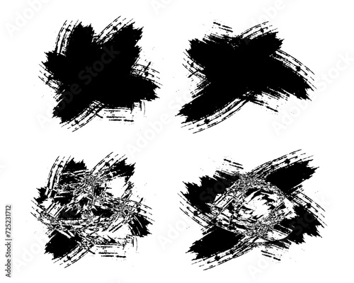 set of splashes scribble  set of black and white brush stroke round circle  set of black and white stains  set of black and white vector scribble round circle icons frame brush stroke vector 