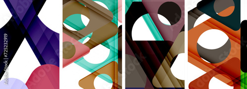Abstract background set, showcasing a dynamic interplay of triangles. Fusion of modern design and geometric allure