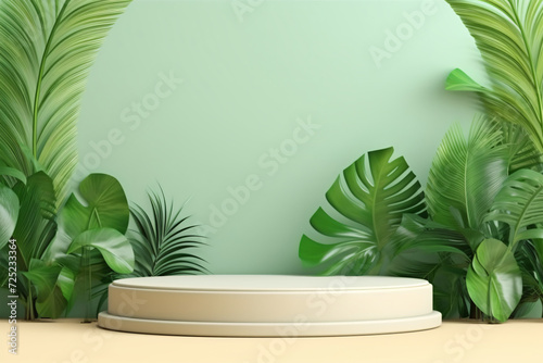 Tropical podium 3d background