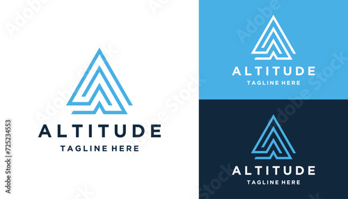 Initial Letter A Altitude Mountain Peak For Outdoor Logo Design