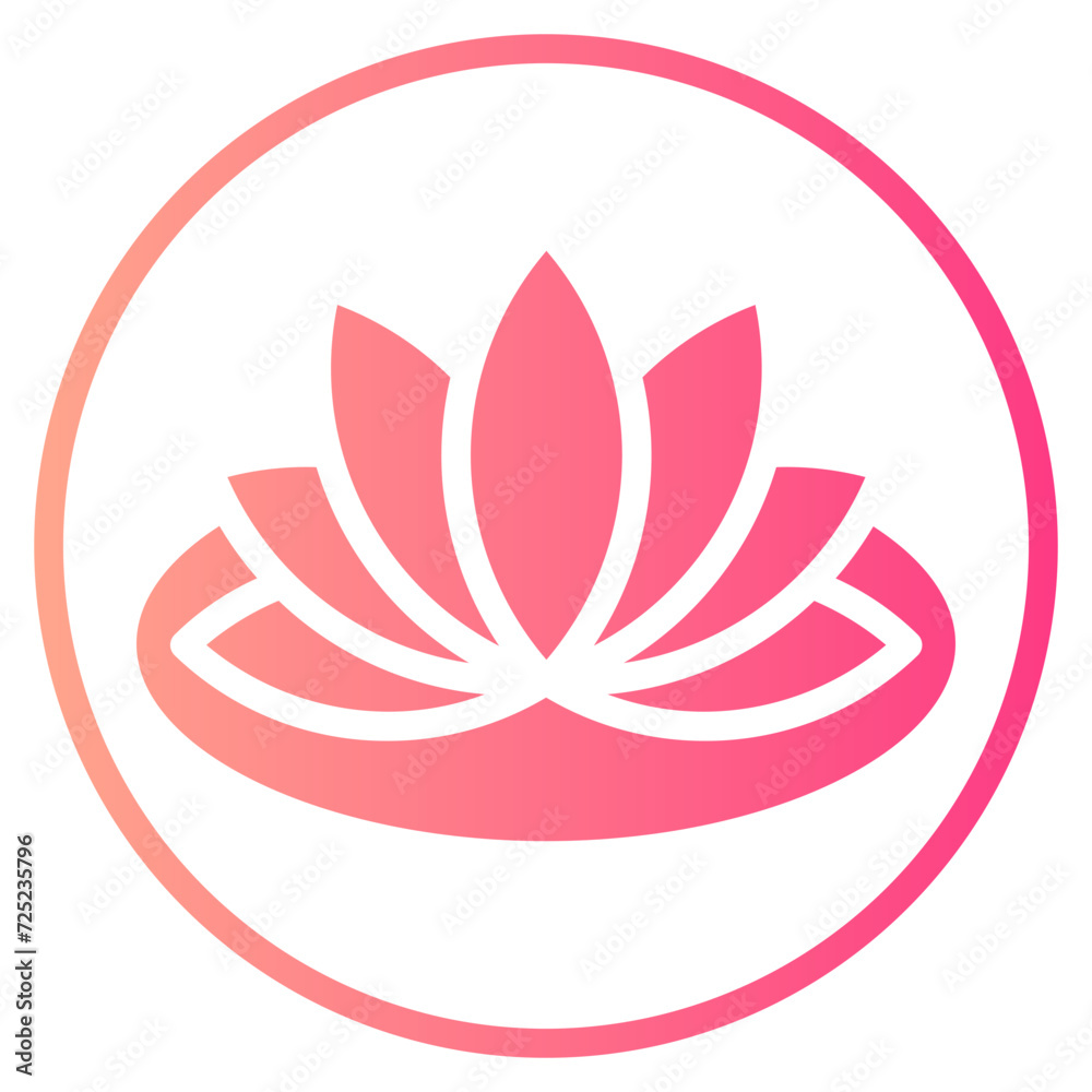 lotus flower gradient icon