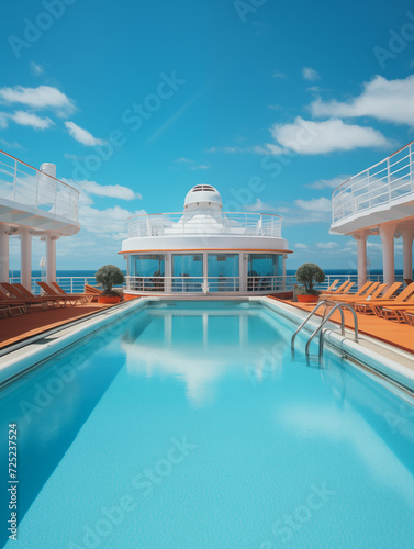 Blue Hazed Swimming Pool on the Cruise