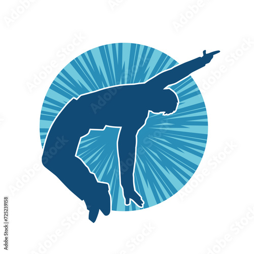 Silhouette of a man in dancing pose. Silhouette of a male dancer in performing pose.