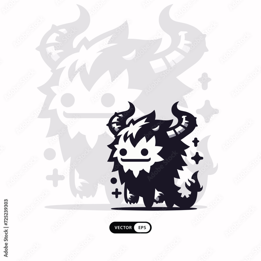 Silhouette Dragon Monster Mascot Logo Icon Illustration Silhouette Dragon Monster Mascot Logo Icon Illustration
