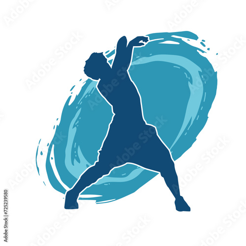 Silhouette of a man in dancing pose. Silhouette of a male dancer in performing pose.