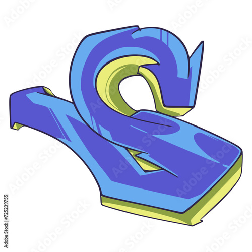 S Graffiti style lettering text design. Graffiti Font. Hiphop Font