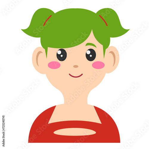 Beautiful and cute female face sticker,art illustration