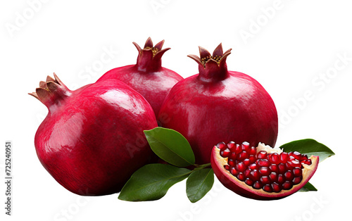 Exotic Delight: Pomegranate Isolated on Transparent Background PNG.