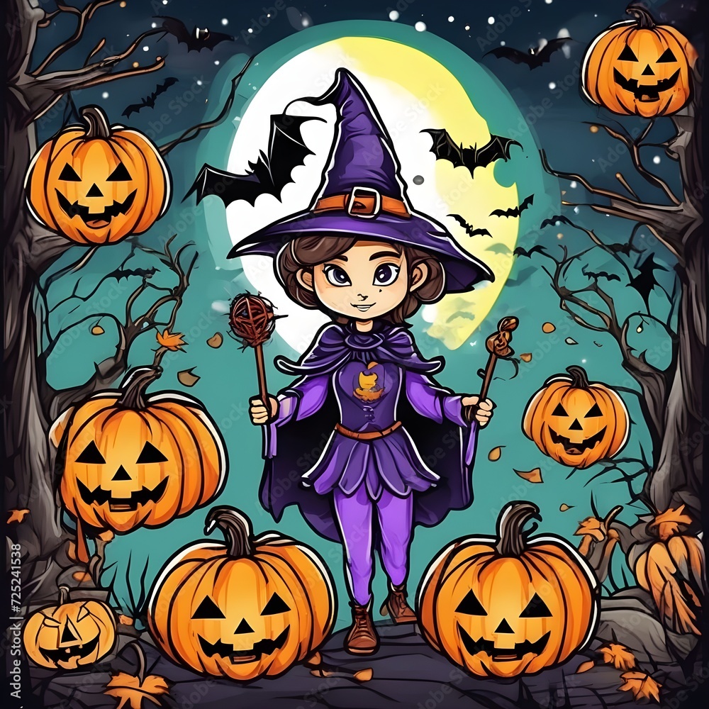 Halloween themed t shirt design ai generated
