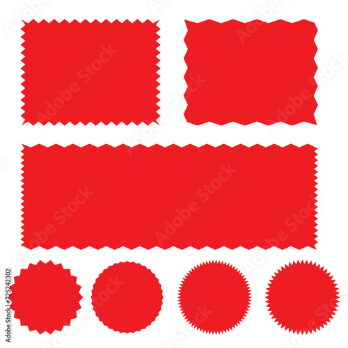 Red promo seal pricetag vector sticker stamp. Callout flash red star tag icon sale promotion round shape icon.eps10 photo