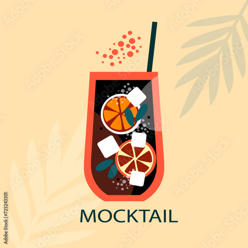 Mocktails Cocktails posters, menu. Mojito, margarita, pina colada, mimosa, negroni and aperol spritz. Non alcohol drinks. Vector illustration