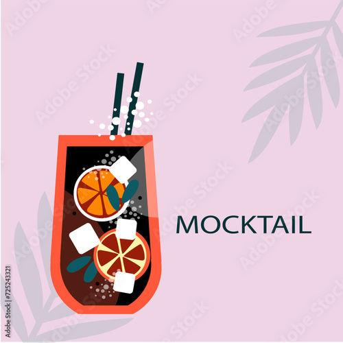 Mocktails Cocktails posters, menu. Mojito, margarita, pina colada, mimosa, negroni and aperol spritz. Non alcohol drinks. Vector illustration