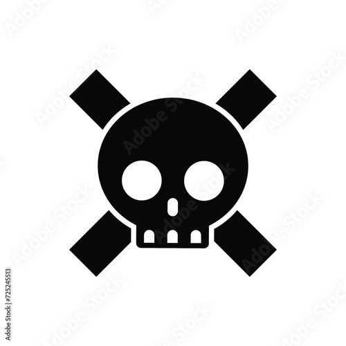 pirates skull jolly roger cross bones symbol flag isolated cute doodle icon vector badges emblems design sign for website mobile isolated on white Background