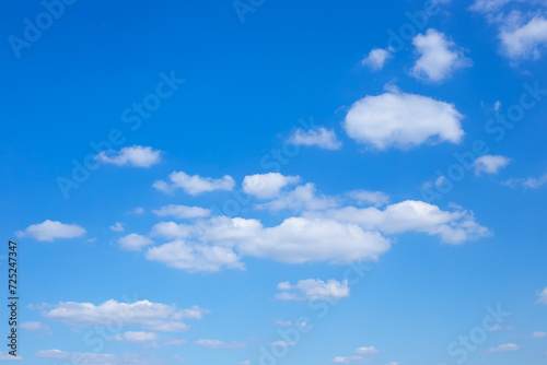 Blue sky with white clouds, background, template, sky landscape