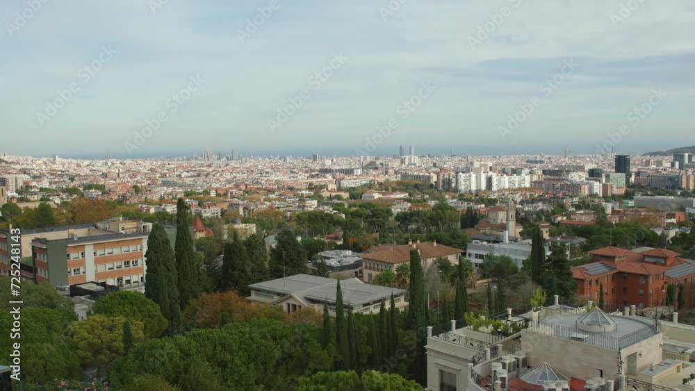 Panoramic of Barcelona showing all the landmarks in the skyline Panoramic of Barcelona showing all the landmarks in the skyline