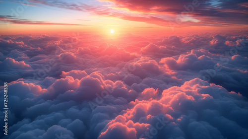 雲の上から眺める夕暮れ photo