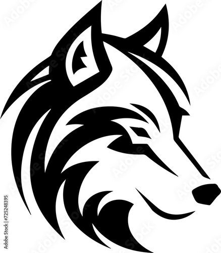 Wolf Head Tattoo Icon.