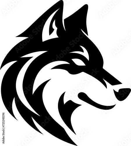 Wolf Head Tattoo Icon.