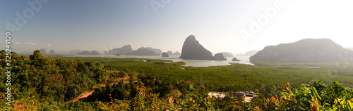 Phang-Nga bay panorama from Samet Nangshe viewpoint. Takua Thung district. Phang-nga. Thailand photo