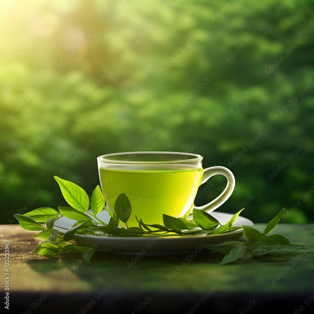 Green Tea with leaves Green Tea with leaves
