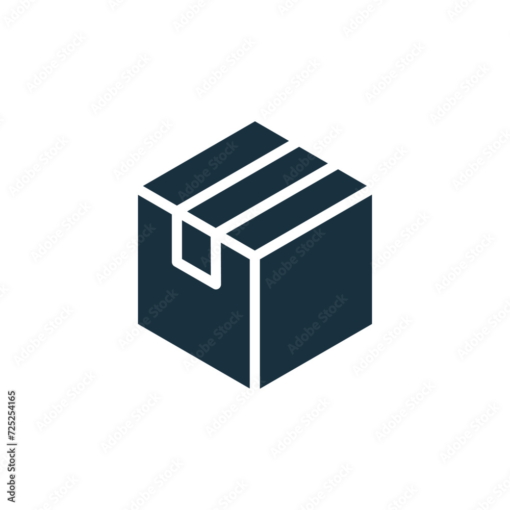 Closed box icon on white background. Closed box icon on white background.