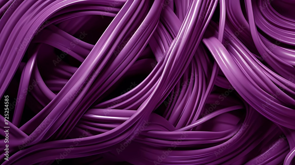 Pasta background, spaghetti abstract geometric pattern. Purple poster. generative ai