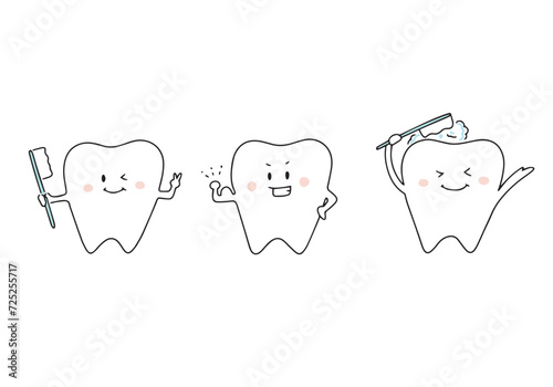 表所のある歯のイラストセット