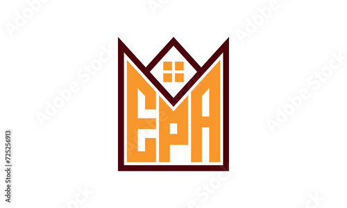 EPA initial letter real estate builders logo design vector. construction ,housing, home marker, property, building, apartment, flat, compartment, business, corporate, house rent, rental, commercial