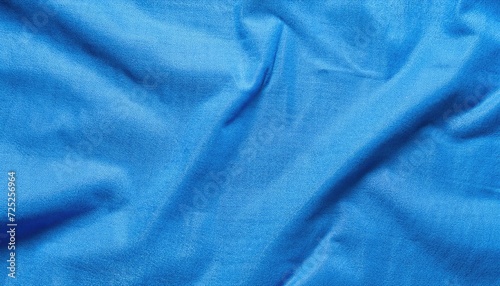 Blue crumpled fabric texture background