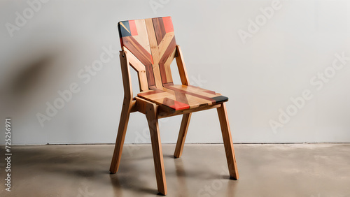 wooden chair geometric
