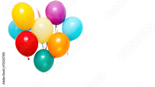 flying balloons on a transparent background