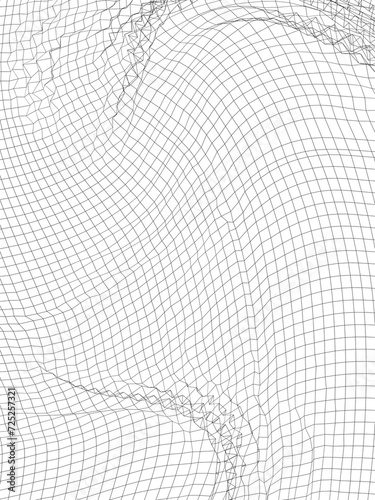 Abstract Wave Geometry Wireframe Grid Illustration