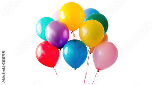 flying balloons on a transparent background