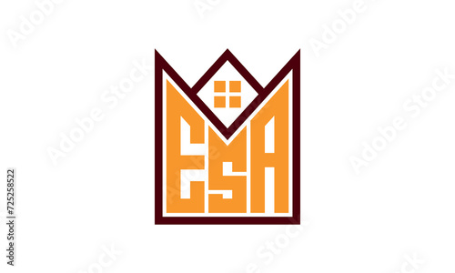 ESA initial letter real estate builders logo design vector. construction ,housing, home marker, property, building, apartment, flat, compartment, business, corporate, house rent, rental, commercial