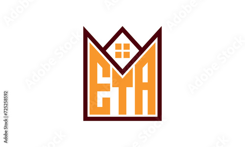 ETA initial letter real estate builders logo design vector. construction ,housing, home marker, property, building, apartment, flat, compartment, business, corporate, house rent, rental, commercial