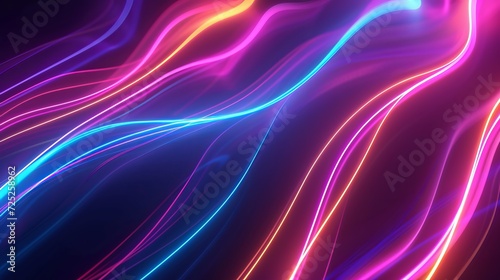 Abstract flashing neon colors in lines