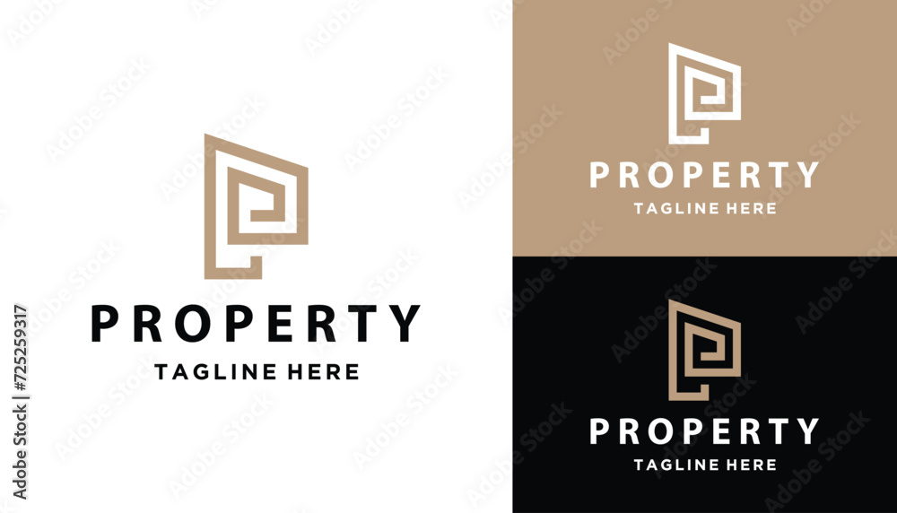 Initial Letter P Apartment Building For Architecture and Real Estate Logo Design Initial Letter P Apartment Building For Architecture and Real Estate Logo Design