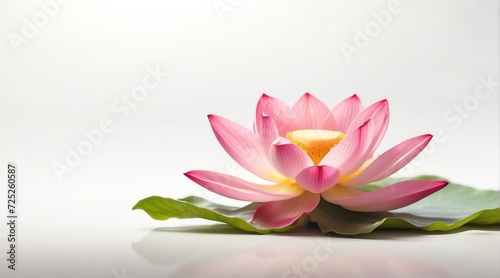 A lotus flower on plain white background from Generative AI