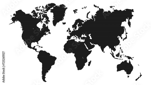 World Map vector Illustration, High-Quality Cartographic Design for Educational, Geographic, and Travel Concepts - Vector Graphic for Mapping, Infographics, and Geographic Visualizations.