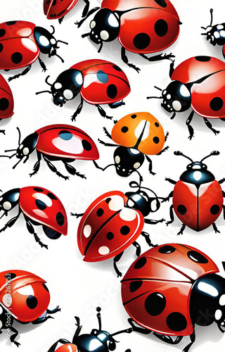 pattern with ladybirds