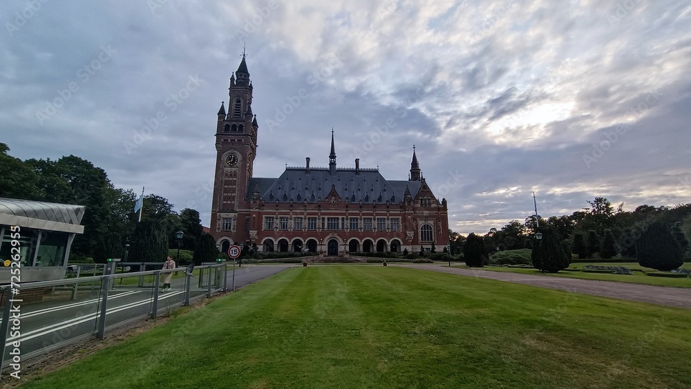 Peace palace in the Hague, Netherlands that houses the International Court of Justice. 