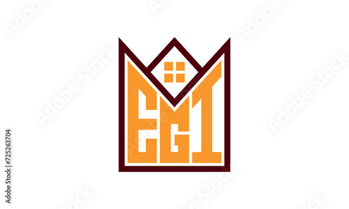 EGI initial letter real estate builders logo design vector. construction ,housing, home marker, property, building, apartment, flat, compartment, business, corporate, house rent, rental, commercial