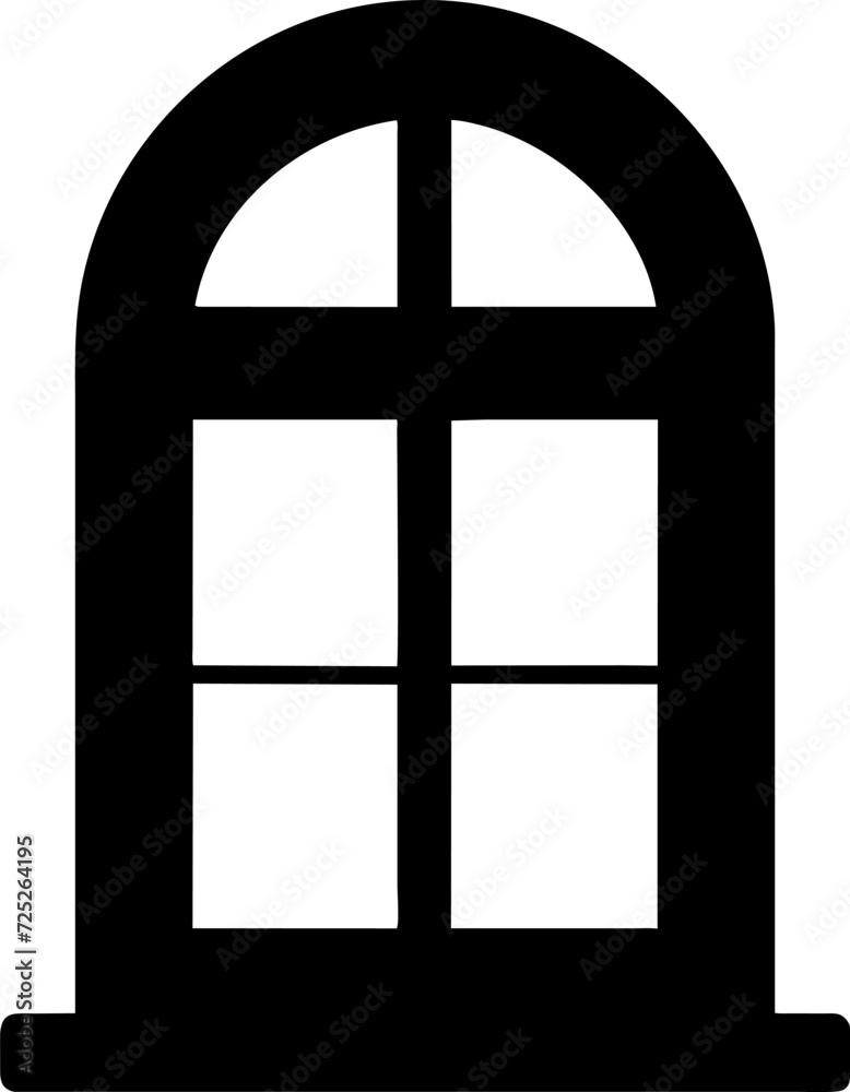 Big glass window line icons. Vector illustration Big glass window line icons. Vector illustration