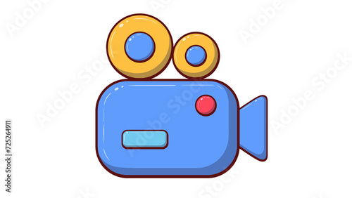 Video camera icon, illustration isolated on white, Movie concept, video camera symbol. movie sign vector, Video recorder icon vector in outline style isolated, outline style