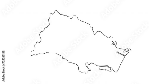 Sketch map of Sendai in Japan photo