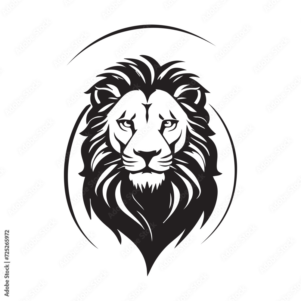 Fototapeta premium A minimalist, logo featuring a sleek and stylized lion head against a white background awesome, professional, vector logo, simple