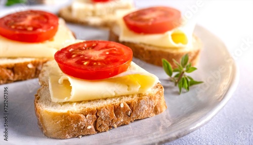 slice of cheesecake with tomato healthy food
