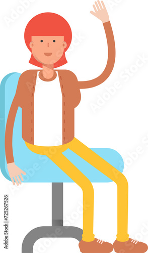 Hippie Man Character Sitting on Chair  © bigpa